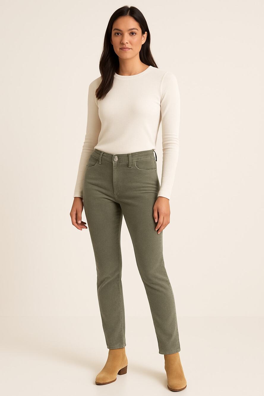 NWT Ann Taylor LOFT Corduroy Green Sz 2/26 Women's Modern Holiday Pants Granola